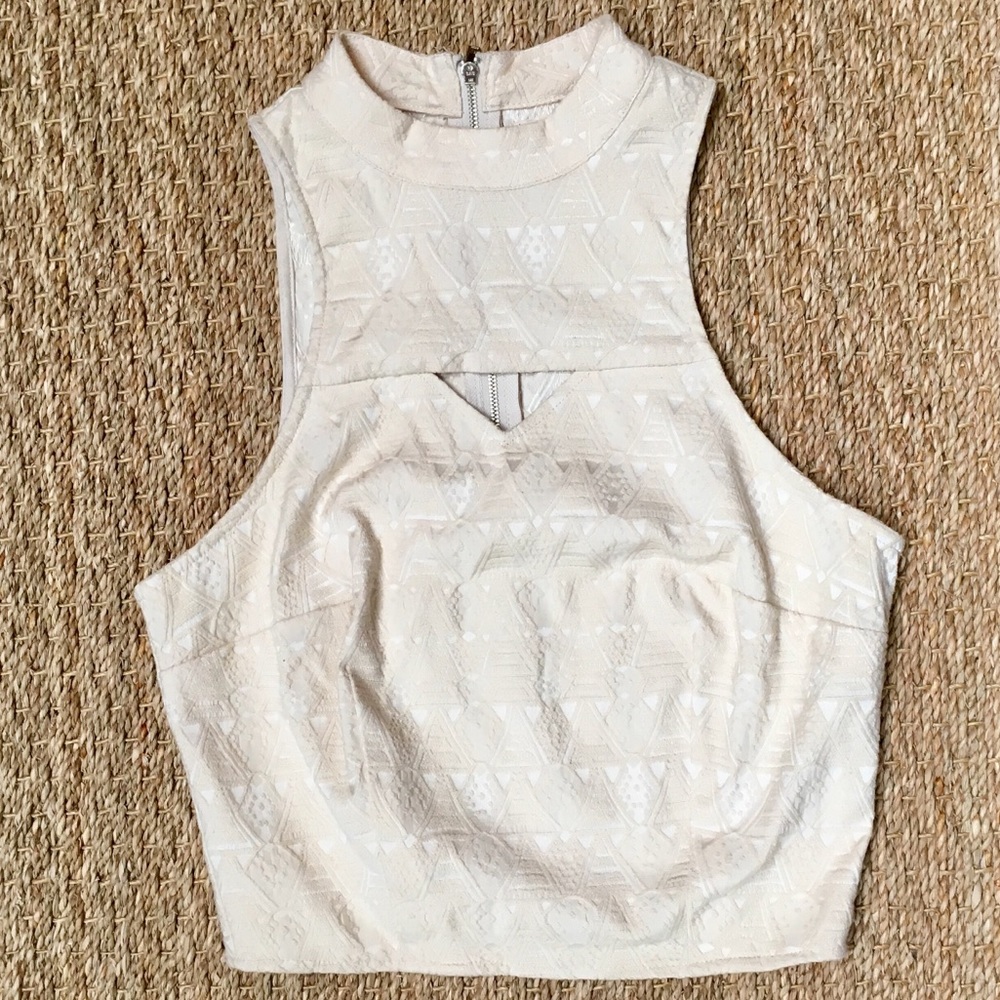 Cream crop top.